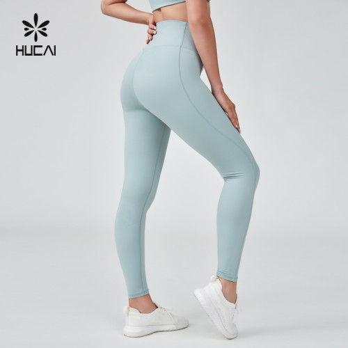 HUCAI Sportswear Manufacturer|Custom Gym Wear High Waist 3D Silicone Logo Womens Yoga Leggings