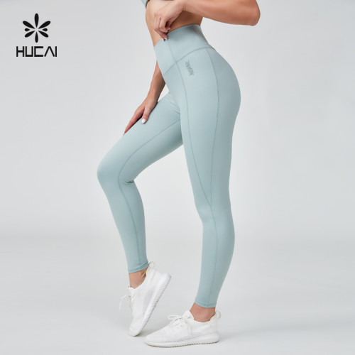 HUCAI OEM Fashionable and Slimming Leggings Design  Delicate Embroidery Yoga Clothes Manufacturer