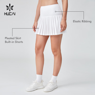 HUCAI Sportswear Manufacturer|Custom High Waist A-line Sports Pleat Tennis Golf Skirt