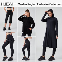 HUCAI Sportswear Manufacturer|Drawstring Skirt Wrap Modest Lslamic Sports Legging