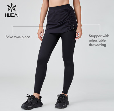 HUCAI Sportswear Manufacturer|Drawstring Skirt Wrap Modest Lslamic Sports Legging