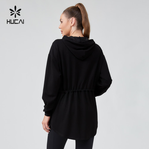 HUCAI Sportswear Manufacturer|Drawstring Waist Muslim Oversized workout Sports Long Hoodie