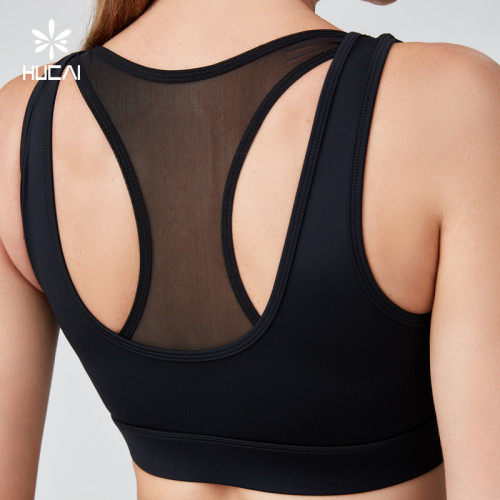 HUCAI OEM Racerback Sports Bras Scoop Neckline Good Quality China Bra Supplier