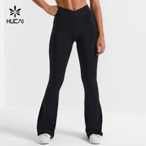HUCAI Fashionable Soft High-Waist Women Pants China Wide leg Leggings Supplier