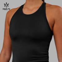 HUCAI Custom Women Racer Back Tank Top-China Yoga Vest Factory Manufacturer