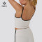 Custom Yoga Tank Top Square Neck Splicing Hit Stripe Adjustable|HUCAI Sportswear Manufacturer