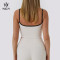 Custom Yoga Tank Top Square Neck Splicing Hit Stripe Adjustable|HUCAI Sportswear Manufacturer