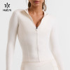 HUCAI OEM Sportswear Spandex Zip up Lightweight Slim Fit Quick Dry Workout Jacket Women