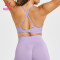 HUCAI Sportswear Custom Sports Bras High Quality Removable Pads V-neckline Adjustable Straps