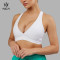 HUCAI Sportswear Custom Sports Bras High Quality  Sexy Deep V Neck Padded Cross Back