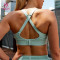 HUCAI Sportswear Custom U Neck Removable Padding Adjustable Cross Back Training Sports Bra