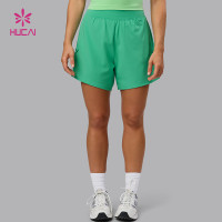 Custom High Quality Women's  2-in-1 Fitness Training Shorts | HUCAI Sportswear Manufacturer