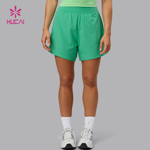 Custom High Quality Women's  2-in-1 Fitness Training Shorts | HUCAI Sportswear Manufacturer
