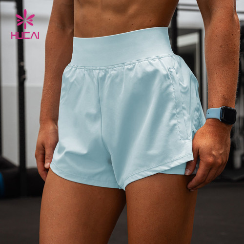 Custom High Quality Women's 2-in-1 HIIT And Gym Training Shorts | HUCAI Sportswear Manufacturer