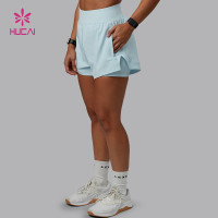Custom High Quality Women's 2-in-1 HIIT And Gym Training Shorts | HUCAI Sportswear Manufacturer