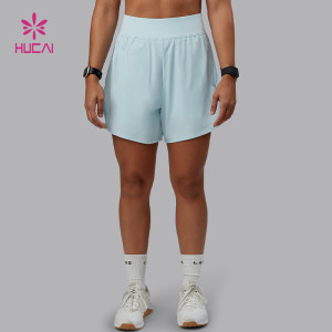 Custom High Quality Women's 2-in-1 HIIT And Gym Training Shorts | HUCAI Sportswear Manufacturer