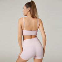 Custom Lululemon-Inspired Naked Feel Fabric Sports Bra And V-Waist Butt-Lifting Yoga Shorts Set
