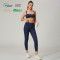 HUCAI Custom high-end Denim-Look Square Neckline High-Stretch Sweat-Wicking Sports Bra