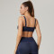 HUCAI Custom high-end Denim-Look Square Neckline High-Stretch Sweat-Wicking Sports Bra