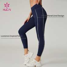 HUCAI Custom Slim Fit Yoga Leggings with Panel Stitching in Lululemon-Inspired Fabric