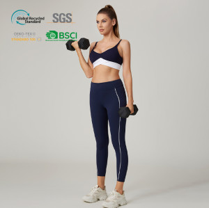 HUCAI Custom Slim Fit Yoga Leggings with Panel Stitching in Lululemon-Inspired Fabric