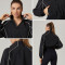 HUCAI Custom Women's Lightweight Cropped Jacket with Panel Stitching and Invisible Zip