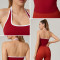 HUCAI Custom Women's Colorblock Strappy Open-Back Cropped Yoga Tank Top