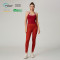HUCAI Custom Women's Colorblock Strappy Open-Back Cropped Yoga Tank Top