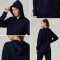 HUCAI Custom High Quality Elastic Corduroy Women's Sports And Leisure Hooded Sweatshirt