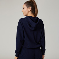 HUCAI Custom High Quality Elastic Corduroy Women's Sports And Leisure Hooded Sweatshirt