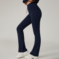 HUCAI Custom Women's High Quality Slim fit elastic sports casual flared pants