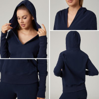 HUCAI Custom High Quality Deep V Modal Women's Hoodie