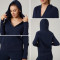 HUCAI Custom High Quality Deep V Modal Women's Hoodie