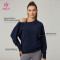 HUCAI Custom High Quality Asymmetrical Modal Off-Shoulder Sweatshirt For Women
