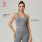 HUCAI Custom Nylon Polyester Slim Fit Deep V-Neck Yoga Tank Top For Women