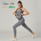 HUCAI Custom Nylon Polyester Slim Fit Deep V-Neck Yoga Tank Top For Women