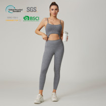 HUCAI Custom Knitted One-Piece Yoga Bra with Adjustable Strap and Metal Buckle