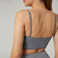 HUCAI Custom Knitted One-Piece Yoga Bra with Adjustable Strap and Metal Buckle