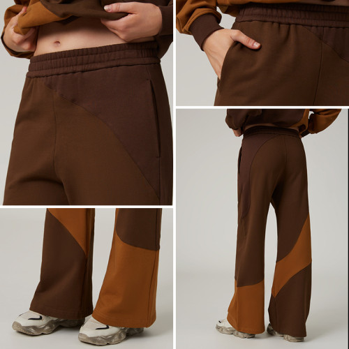 HUCAI Custom Women's Wavy Panel Fleece Workouts Sweatpants in Iridescent Colorblock
