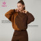HUCAI Custom Women's High Quality 100% Cotton Color-Changing Wavy Panel Fleece Sweatshirt