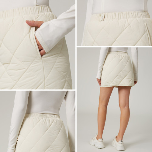 HUCAI Custom High Quality Lightweight Insulated Nylon Quilted Sports Leisure Short Skirt