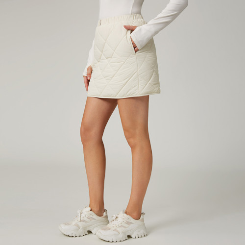 HUCAI Custom High Quality Lightweight Insulated Nylon Quilted Sports Leisure Short Skirt