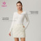 HUCAI Custom V-Neck Wool Blend Ribbed Women's Sports Long sleeved with Invisible Zipper