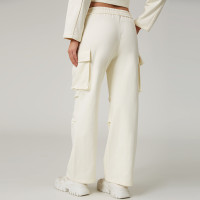 HUCAI Custom Women's Cotton Blend Cargo Pocket Utility Outdoor Running Sweatpants
