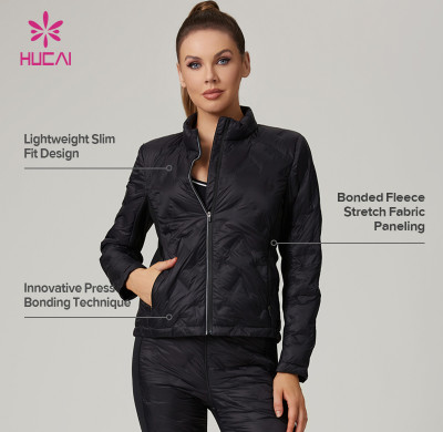 HUCAI Custom Women's Slim Fit Puffer Lightweight Workout Jacket