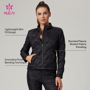 HUCAI Custom Women's Slim Fit Puffer Lightweight Workout Jacket