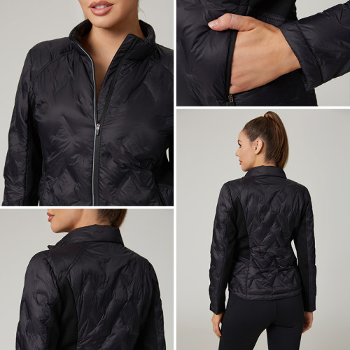HUCAI Custom Women's Slim Fit Puffer Lightweight Workout Jacket