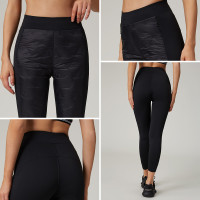 HUCAI Custom Women's High-Stretch Yoga Leggings with Down Fabric Paneling