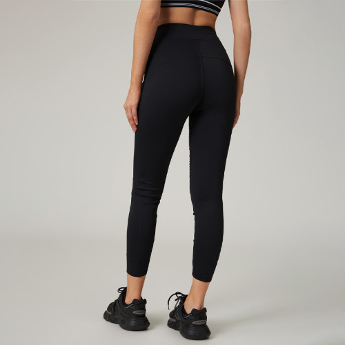 HUCAI Custom Women's High-Stretch Yoga Leggings with Down Fabric Paneling