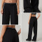 HUCAI Custom Women's Wide-Leg Active Trousers with Contrast Waistband